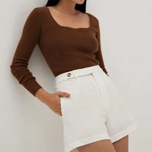 Love, Bonito Jaimee Sweetheart Knitted Brown Top